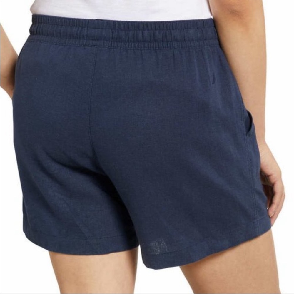 Nautica Navy Linen Blend Pull On Shorts Small - Picture 2 of 6